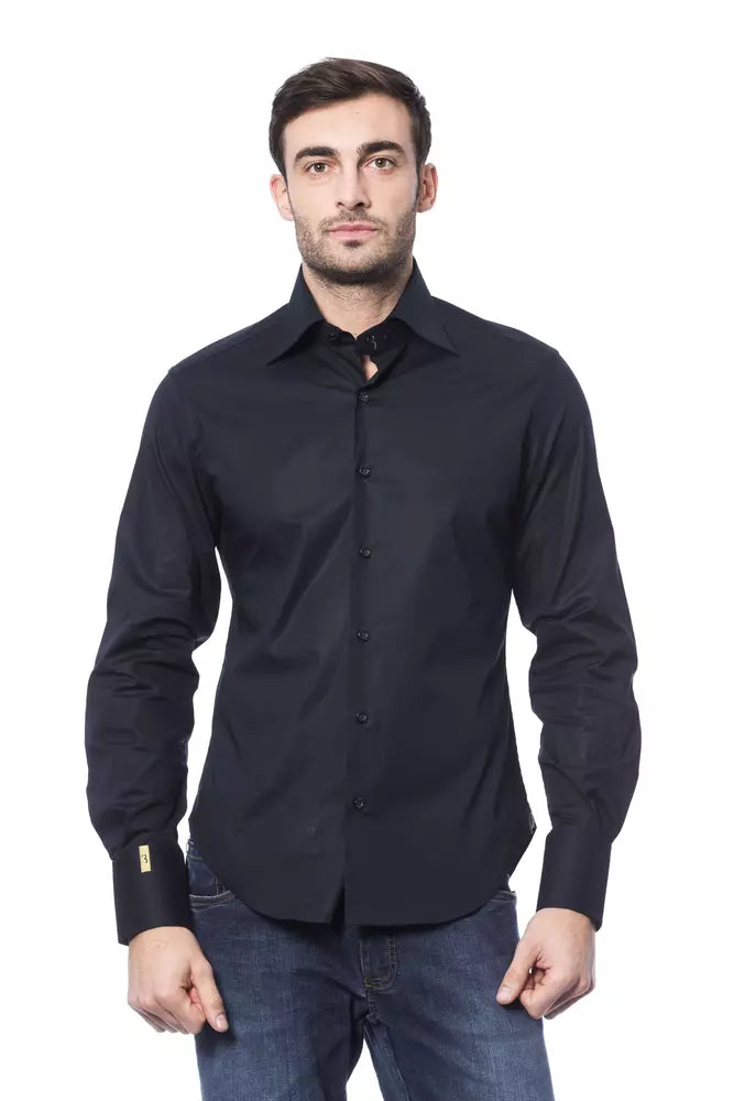 Billionaire Italian Couture Himmelblaues Herrenhemd aus Baumwolle